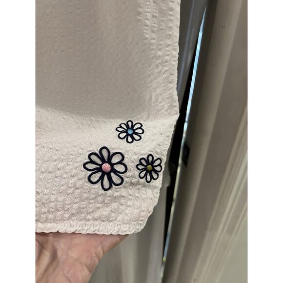 Life Is Good Sleep White Embroidered Button Front Sleep Shirt Sz Xl - Picture 4 of 7